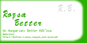 rozsa better business card